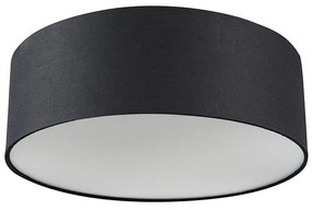 Candeeiro de teto preto 30 cm c/ LED - Drum LED Moderno