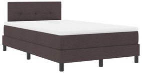 Camas Box com Colchão Castanho Escuro 120x190 cm Tecido