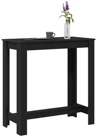 Mesa de Bar vidaXL Preta em Carvalho 102x50x103,5 cm em Madeira de Eng