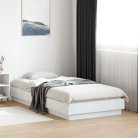 Estrutura de cama com luzes LED 90x190 cm branco