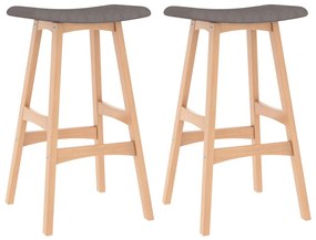 vidaXL Bancos de bar 2 pcs tecido cinzento-claro