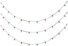 Fio de luz conectável preto com ficha, 14m, incl. 30 lâmpadas E27, IP64 - Lubber