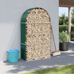 vidaXL Suporte de lenha 120x45x210 cm aço galvanizado verde