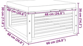 Banco de jardim com almofadão 68x68x30 cm acácia maciça