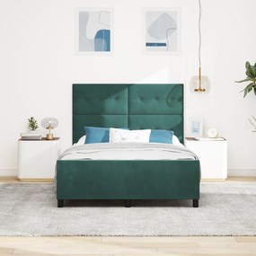 Cama de Veludo Verde Escuro vidaXL 140x190 cm