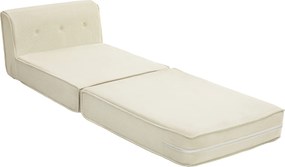 Sofá-cama chão dobrável com encosto acolchoado, pufe convertível, cama extra, sala de estar, escritório, branco creme