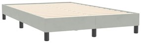 Estrutura de cama sem colchão 120x210 cm veludo cinzento-claro