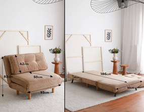 Sofá-Cama Foldy – Castanho – 93x82x90 cm