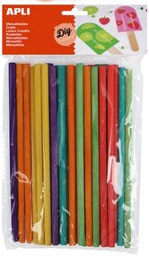 Kit Manualidades – Varas de Madeira Coloridas – 25 Un. – Apli