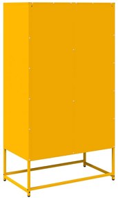 Aparador alto 68x39x123 cm aço amarelo mostarda