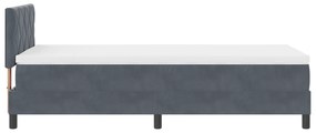 Cama Box com Colchão vidaXL Cinza Escuro 100x200 cm Veludo