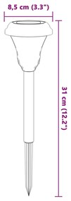 Luzes solares para caminhos com espigões 12 pcs branco