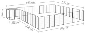 Canil 31,46 m² aço preto