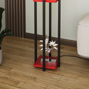 Candeeiro de Pé Shelf Lamp – Preto/Vermelho – 25 x 25 x 130 cm