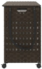 Cesto p/ roupa suja com rodas 66x35x60 cm vime castanho-escuro