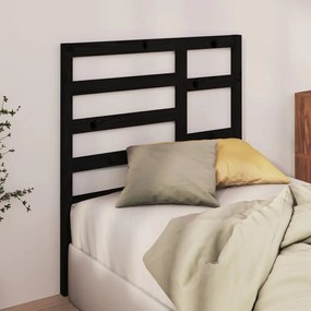 Cabeceira de cama 81x4x104 cm pinho maciço preto