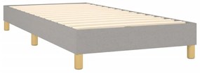 Cama com molas/colchão 100x200 cm tecido cinzento-claro