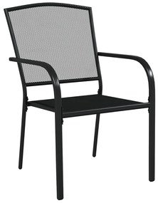 7 pcs conjunto de jantar para jardim aço antracite