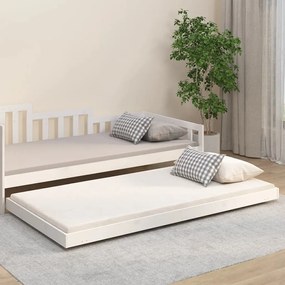 vidaXL Cama sem colchão 90x200 cm madeira de pinho maciça branco