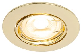 Conjunto de 6 Focos Embutidos Dourados GU10 35mm - Edu Moderno