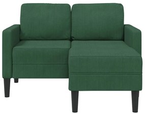 Sofá 2 lugares com Chaise em L 125 cm linho verde selva