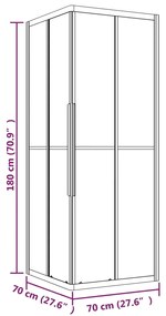 Cabine de duche ESG opaco 70x70x180 cm