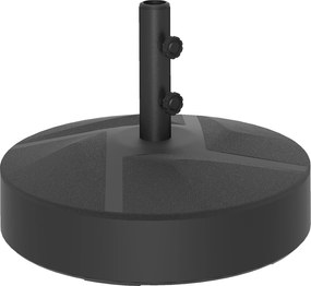 Outsunny Base para Chapéu de Sol Redonda Suporte para Chapéu de Sol Preenchível com Água 25L ou Areia 30kg Ø56x40 cm Preto | Aosom Portugal
