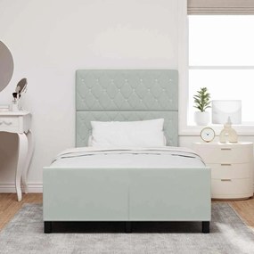 Cama vidaXL Cinza Claro 120x190 cm Veludo