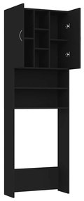 Armário máquina de lavar roupa 64x25,5x190 cm preto