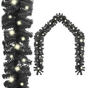 Grinalda de Natal com luzes LED 10 m preto