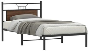 vidaXL Estrutura de cama sem colchão 107x203 cm carvalho castanho