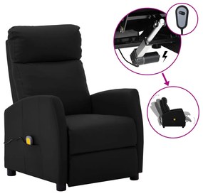 vidaXL Poltrona de massagens elétrica couro artificial preto