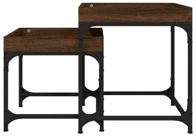 Mesas de apoio 2 pcs derivados de madeira carvalho castanho