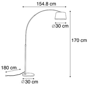 LED Candeeiro de arco inteligente aço abajur cinza WiFi A60 - ARC BASIC Moderno