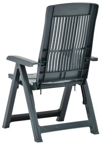 Cadeiras de jardim reclináveis 2 pcs plástico verde