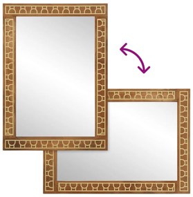 Espelho de casa de banho 50x70x2,5 cm mangueira maciça e vidro