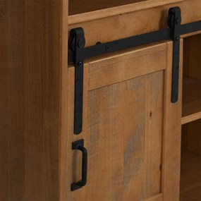 Adega HALDEN com Suporte para Vinhos e Porta Deslizante Pinho
