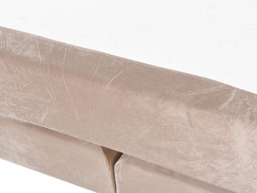 Cama de casal continental em veludo creme 180 x 200 cm MARQUISE Beliani