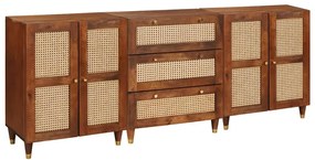 vidaXL Conjunto de Buffets 3 pcs Castanho 180 x 33 x 75 cm