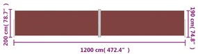 Toldo lateral retrátil 200x1200 cm castanho