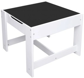 Conjunto Infantil de 2 Cadeiras e Mesa com Arrumação e Quadro - Branco