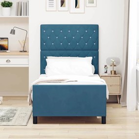 Cama vidaXL Azul Escuro 90x200 cm Veludo