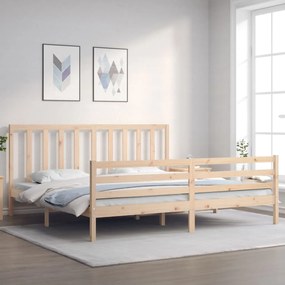 3193811 vidaXL Estrutura de cama com cabeceira 200x200 cm madeira maciça