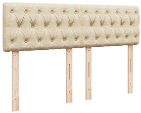 Cama com molas/colchão 140x200 cm tecido cor creme