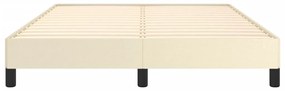 Estrutura de cama 140x190 cm couro artificial cor creme