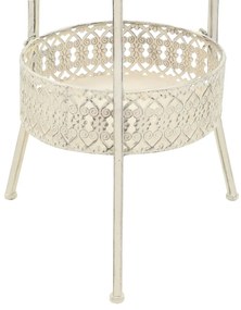 Mesa bistrô estilo vintage redonda metal 40x70 cm branco