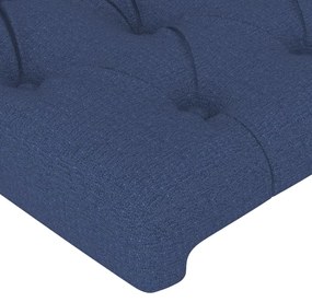 Cabeceira de cama c/ abas tecido 183x16x78/88 cm azul