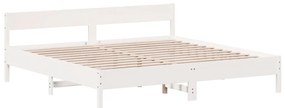 Cama sem colchão 180x200 cm madeira de pinho maciça branco