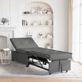 Sofá-Cama 3 em 1 - Design Retrátil, Tecido Cinza Escuro