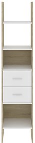 Estante 40x35x180 cm contraplacado branco e carvalho sonoma